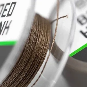 HILO PARA BAJOS KORDA BASIX BRAIDED HOOKLINK CAMO GREEN 25LB 11.3HG 10M